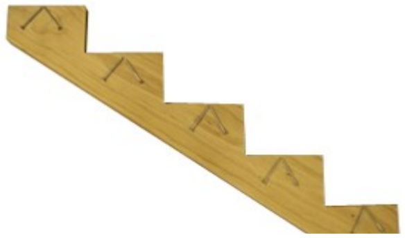 Sawtooth stair centre support, photographed against white