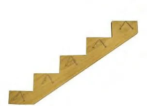 Sawtooth stair centre support, photographed against white - view 2