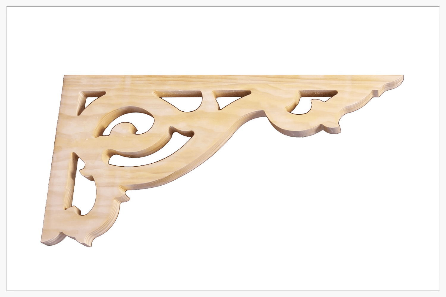 Timber corner bracket CB-10, photographed against white