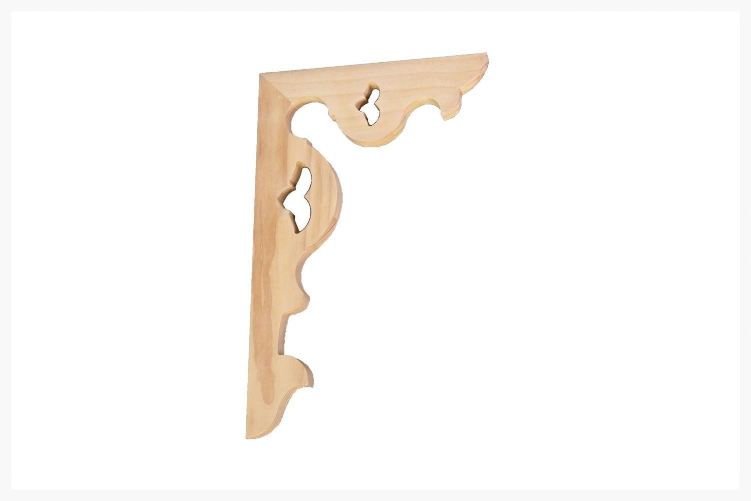 Timber corner bracket CB-2, photographed against white