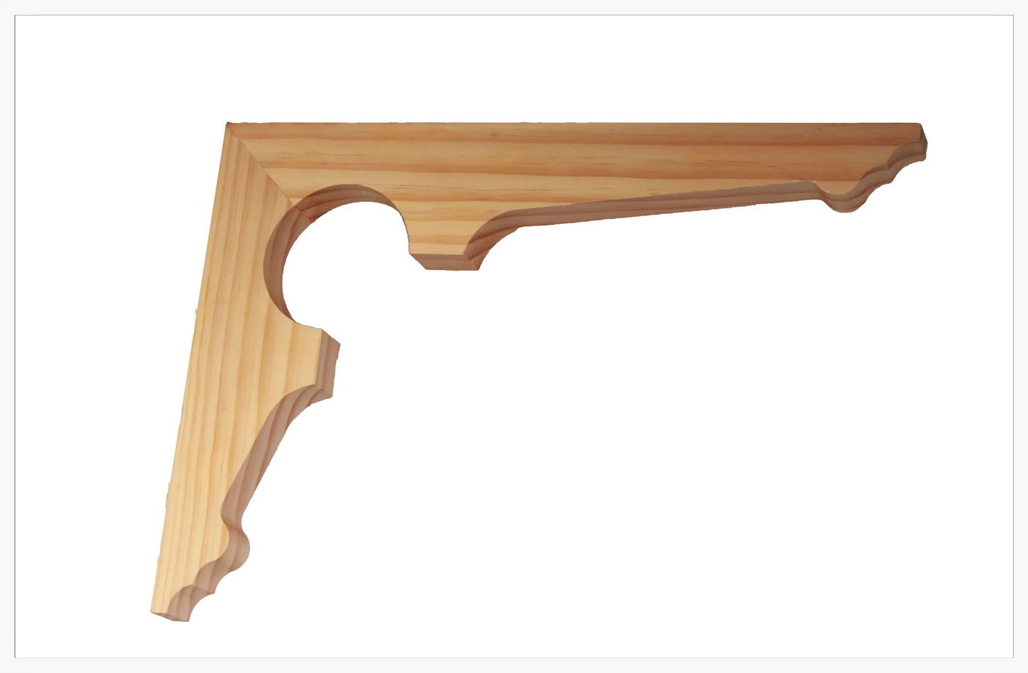Timber corner bracket CB-24, photographed against white, 325 x 455 mm