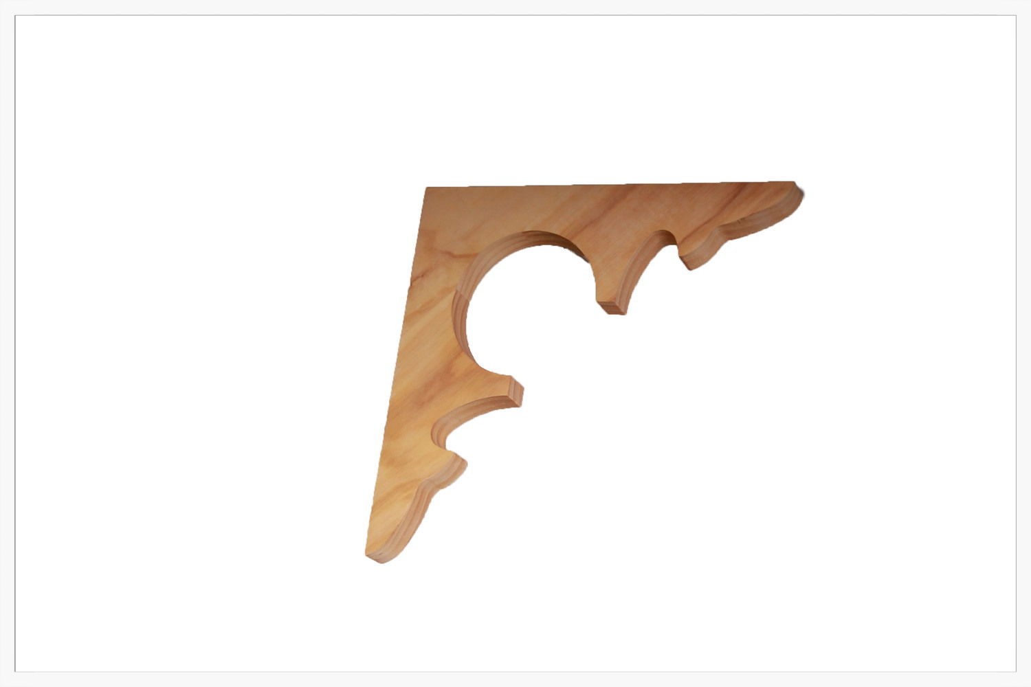 Timber corner bracket CB-25, photographed against white, 325 x 325 mm