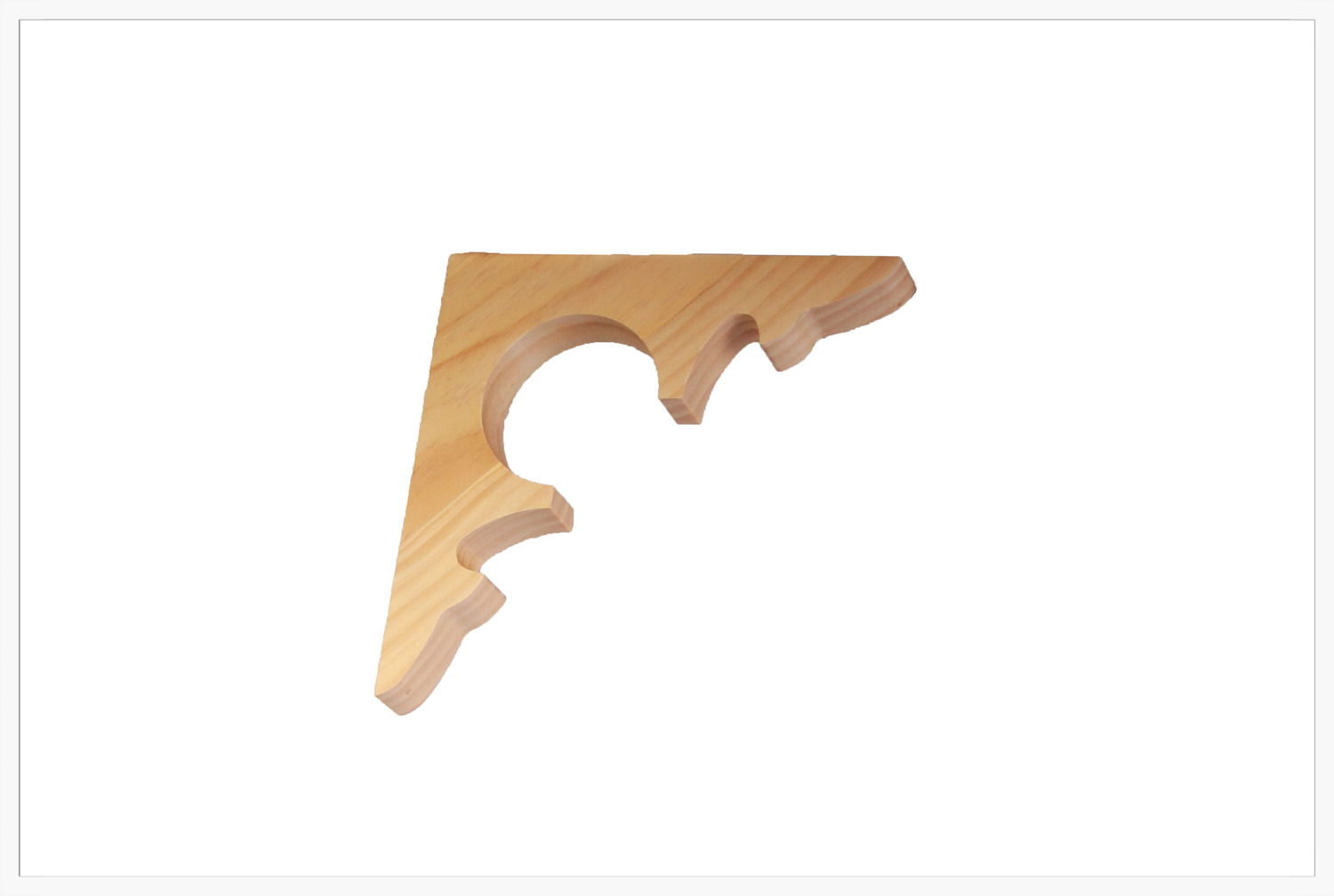 Timber corner bracket CB-26, photographed against white, 225 x 225 mm