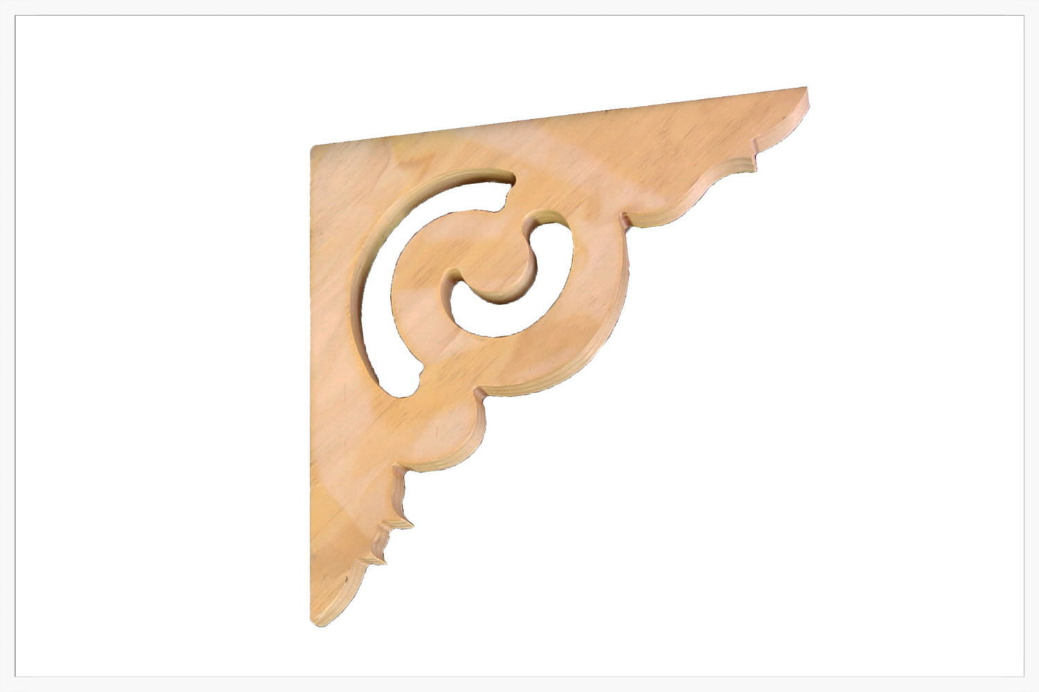 Timber corner bracket CB-4, photographed against white