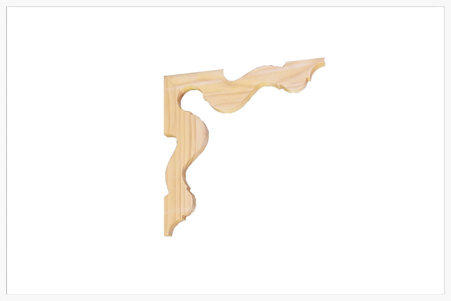 Timber corner bracket CB-8, photographed against white, 450 x 450 mm