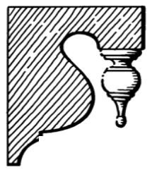 Timber corner bracket EB1, scale profile drawing