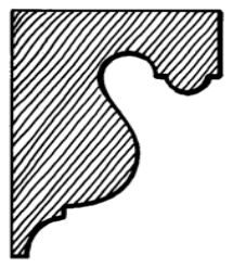 Timber corner bracket EB2, scale profile drawing