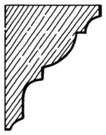 Timber corner bracket EB3, scale profile drawing