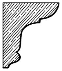 Timber corner bracket EB4, scale profile drawing