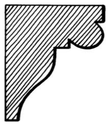 Timber corner bracket EB5, scale profile drawing
