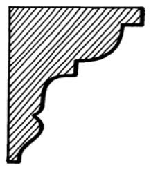 Timber corner bracket EB6, scale profile drawing