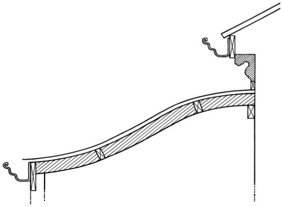 Olde gothic verandah rafter, section through the rafter and the eaves