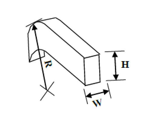 Measuring a curved rafter, radius, height and width marked on an isometric