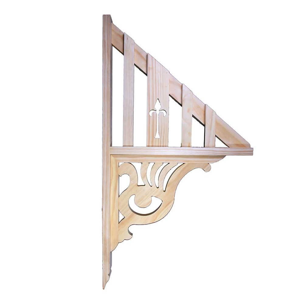 Decorative timber WC2END, photographed against white